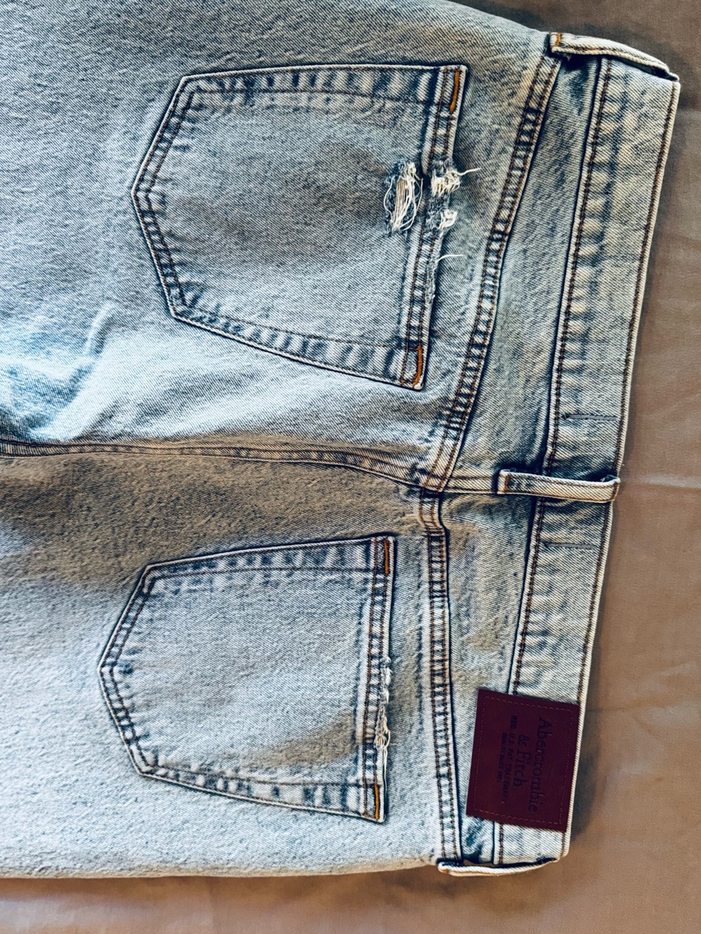 ABERCROMBIE & FITCH Light Blue Straight Leg Jeans - Picture 6 of 9